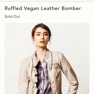 Anthropologie Elevenses vegan leather bomber